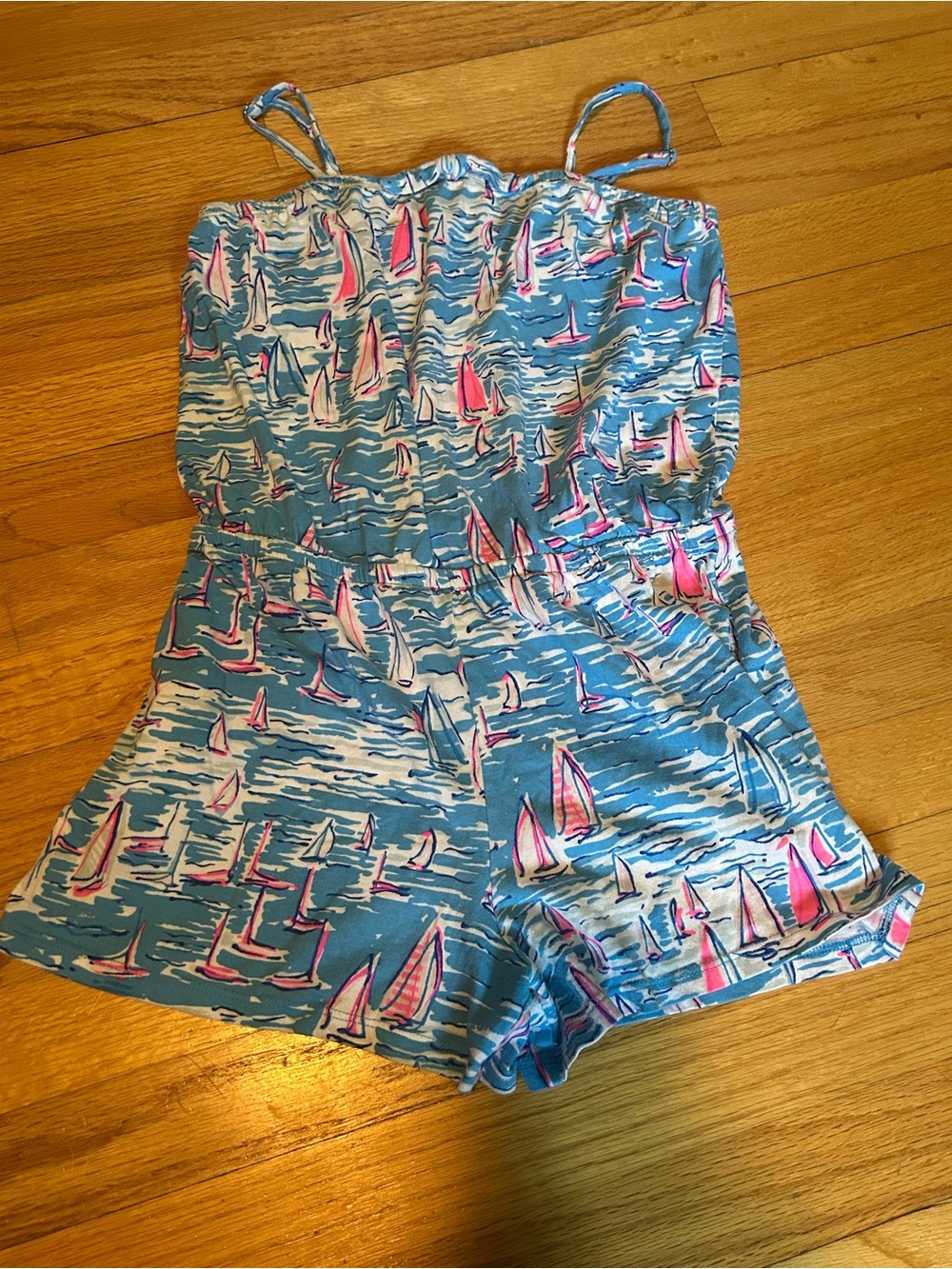 Lilly Pulitzer Girls Sailboat Romper Size 12-14 XL